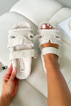 Snuggle Chic Slipper Sliders in luxe nude kleur