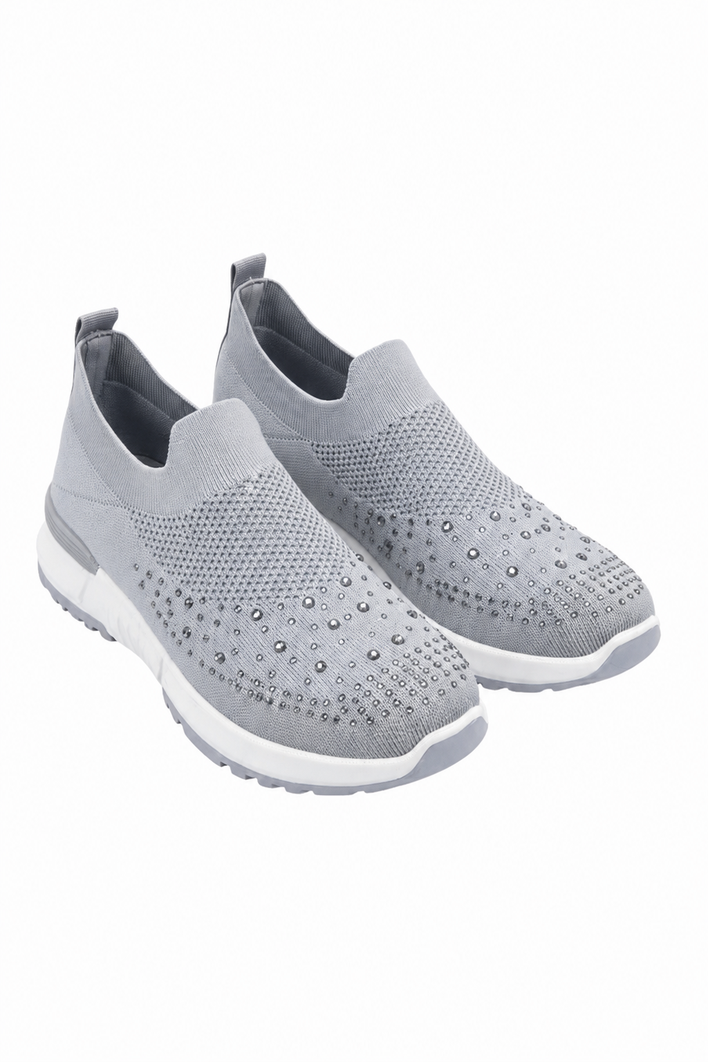 Elegante grijze trainers met glans en comfortabele pasvorm. 3