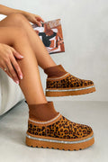 Sparkly Stretch Sock Warmer Mini Snugg Slipper Boots in Leopard print.