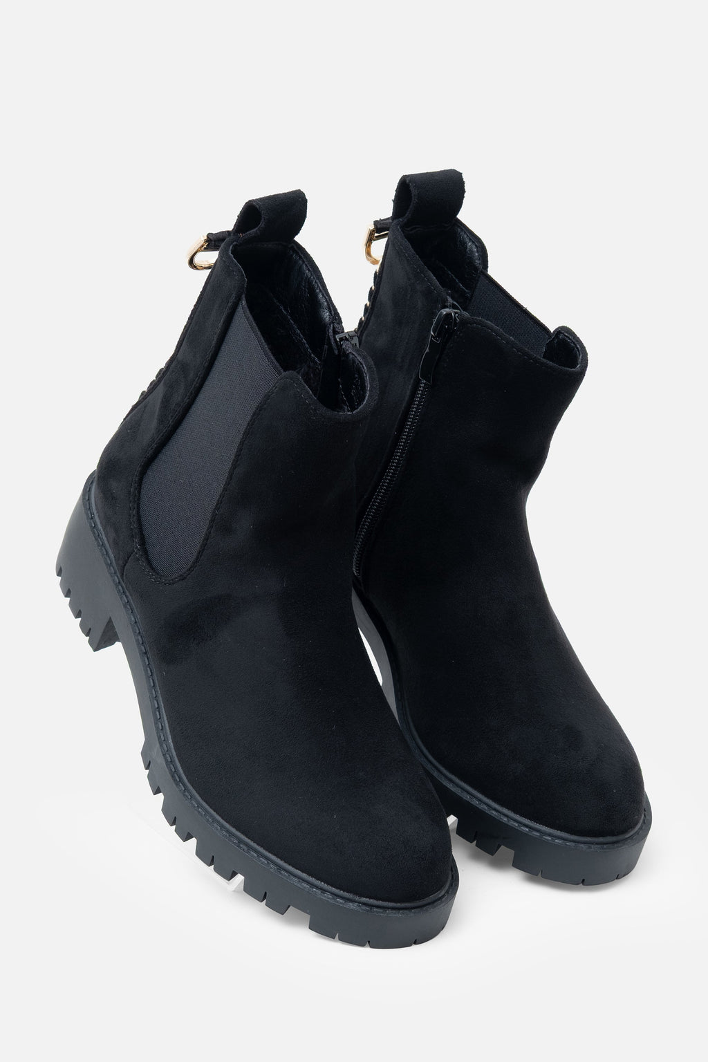 Sprankelende Chainstorm Boots in zwart met chunky zool en kettingveters. 6