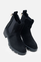 Sprankelende Chainstorm Boots in zwart met chunky zool en kettingveters. 6