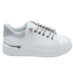 Sprankelende zilveren sneakers met glitter en veters 6
