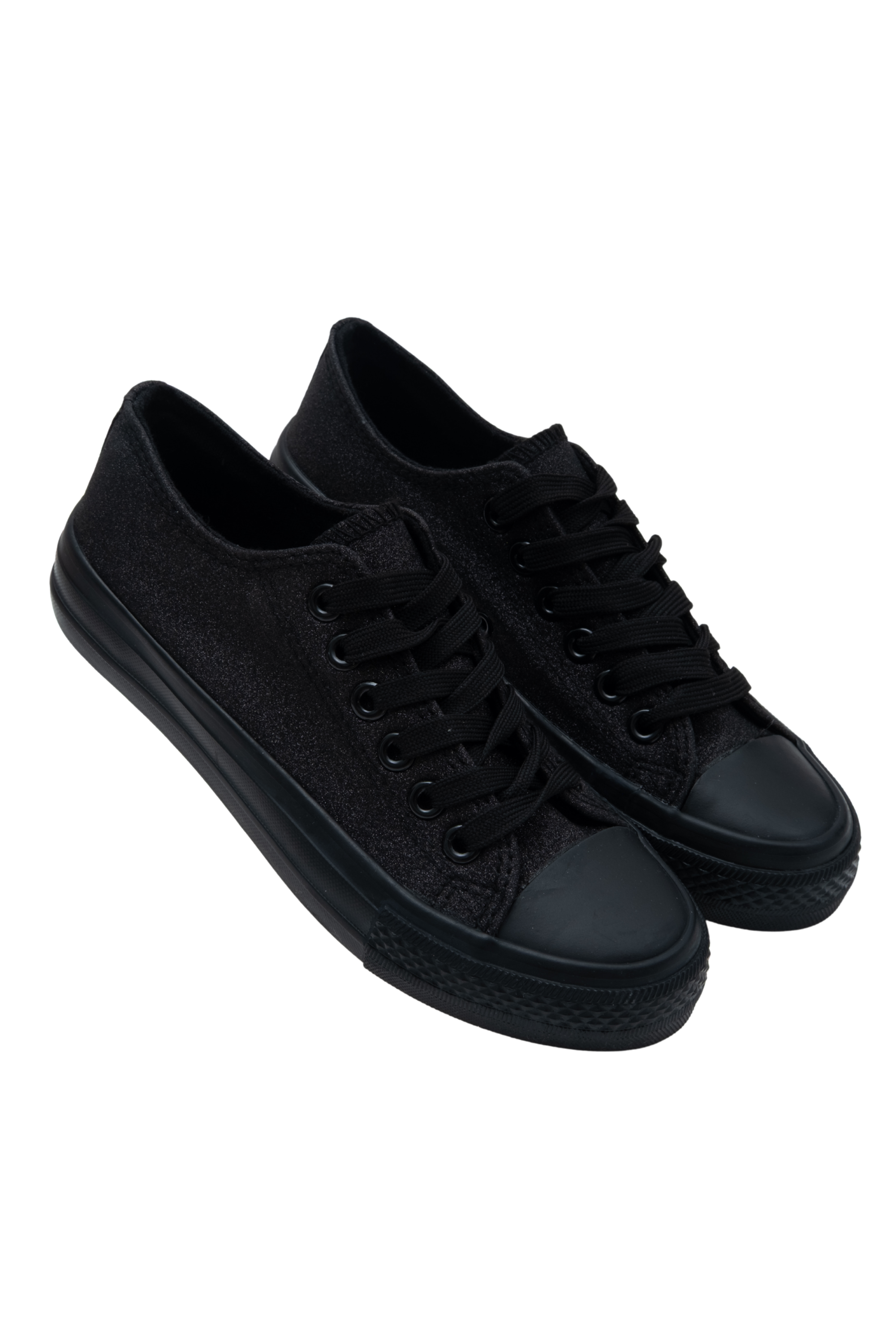 Sprankelende zwarte glitter canvas sneakers voor elke gelegenheid. 5