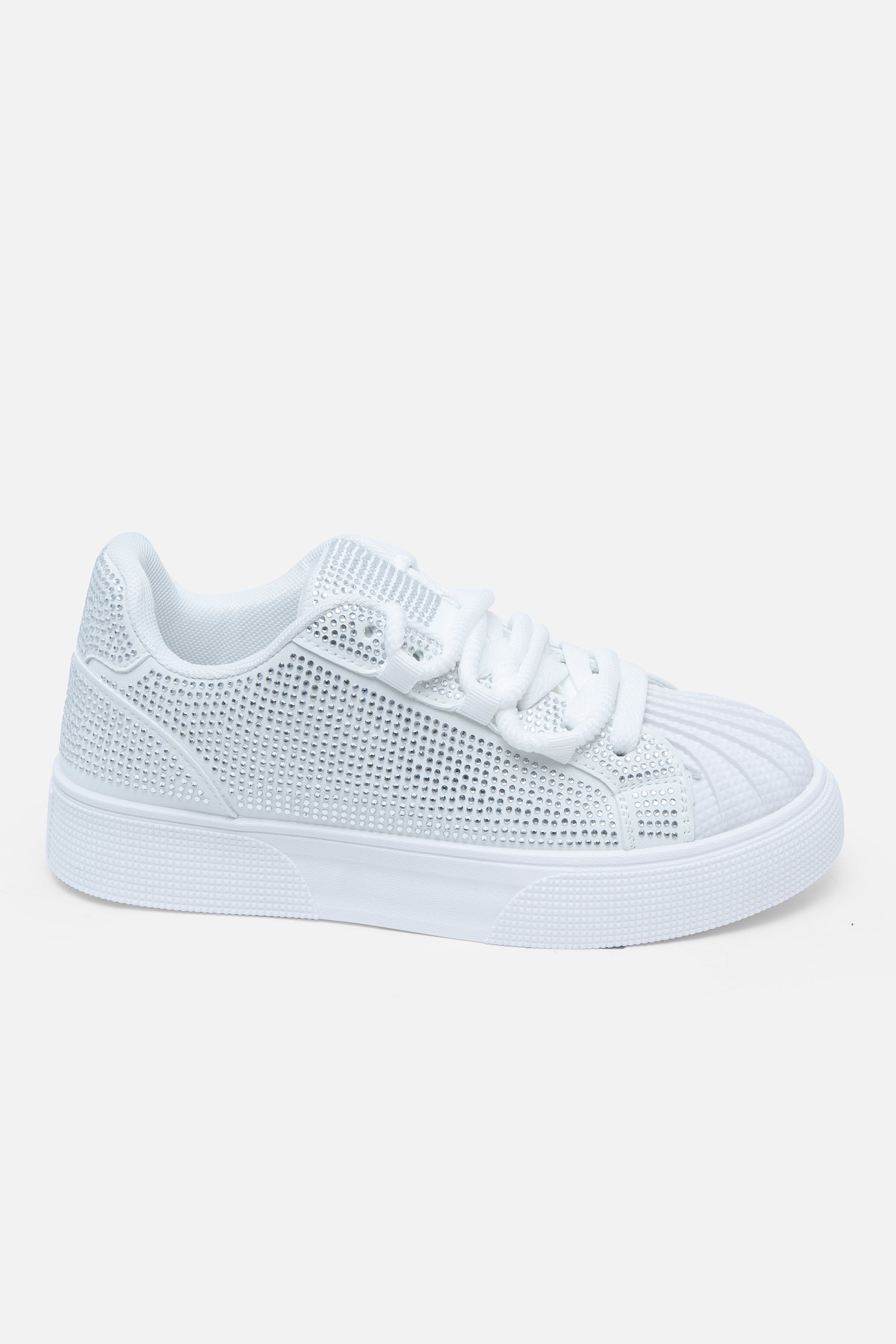 Sprankelende kristallen sneakers in wit voor dames. 4