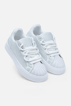 Sprankelende kristallen sneakers in wit voor dames. 5