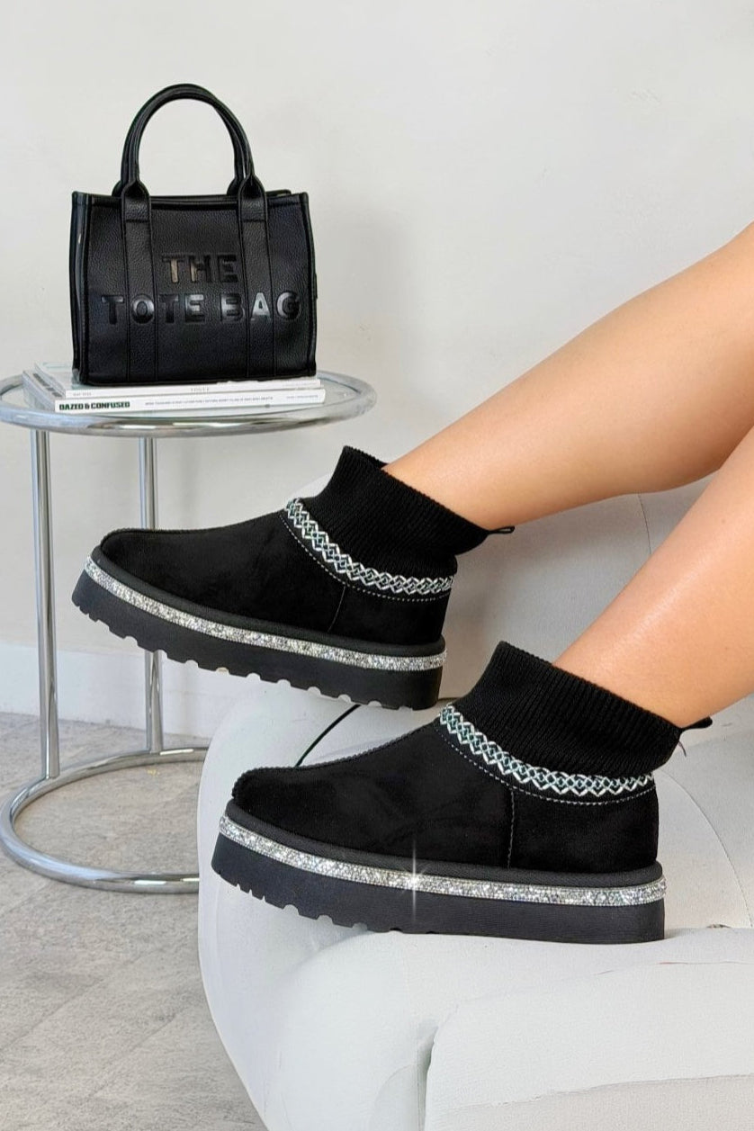 Sprankelende sok warmers mini snugg boots in zwart voor stijl en comfort. 6
