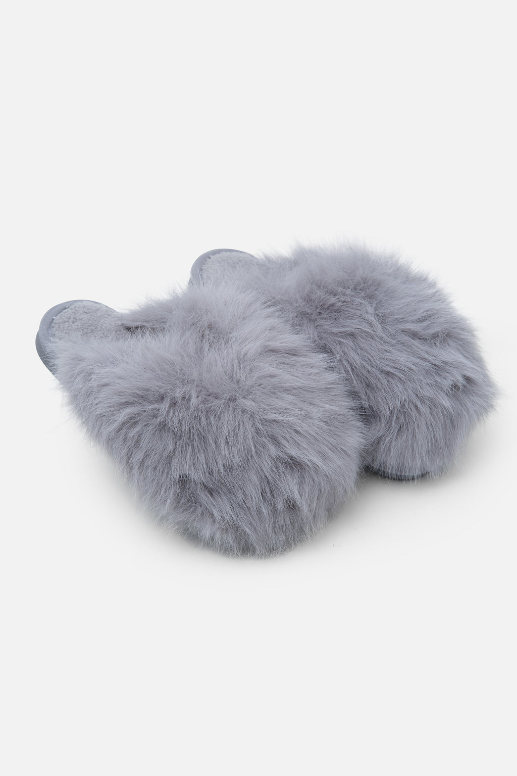 Ultieme Cosy Fluffy Slippers in luxe grijs met nepbont 6